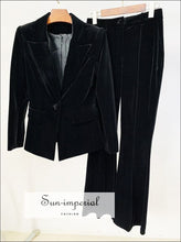 Velvet blazer and flare pants suit set - Sun Imperial (photo 3)