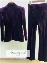 Velvet blazer and flare pants suit set - Sun Imperial (photo 5)