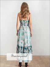 Venice Dress - Elegant Vintage Floral Print Maxi Sleeveless High Waist Ruched Bust Print, Dresses, Off Shoulder, Sleeveless, vintage 
