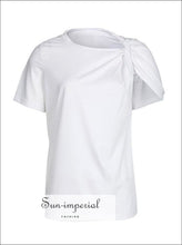 Victoria top - Solid Casual T Shirt for Women Short Sleeve Big Size Irregular Solid T Shirts top
