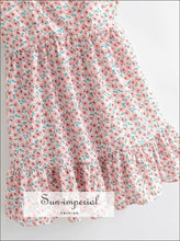 Vintage Boho Floral Print Women Mini Dress Summer Deep V Neck Strapless Cotton Cami Beach cami strap, cotton, dress, floral print, flower 