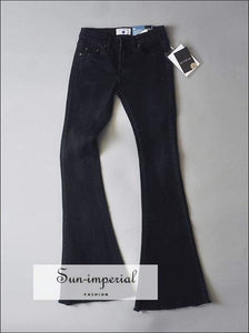 SUNSIOM Bell Bottom Jeans for Women Low Rise Skinny Flare Jeans Vintage  Denim Pants E-Girl Streetwear