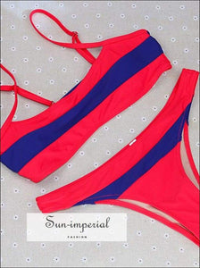 Vintage Tank top Striped Wire Free Bikinis Set Low Waist Women Swimsuit Swimwear bikini, bikini set, hot sleeveless SUN-IMPERIAL United 