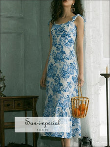 Sun-imperial - vintage floral print women cami top summer o neck spagetti  strap cotton ruffle mini – Sun-Imperial