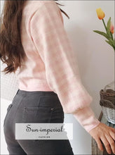 Volume Sleeve Check Plaid Cardigan - Sun Imperial (photo 3)