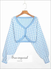 Volume Sleeve Check Plaid Cardigan - Sun Imperial (photo 7)