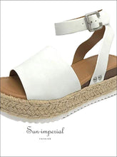 Wedges Shoes for Women High Heels Sandals Summer Outdoor - White white SUN-IMPERIAL United States