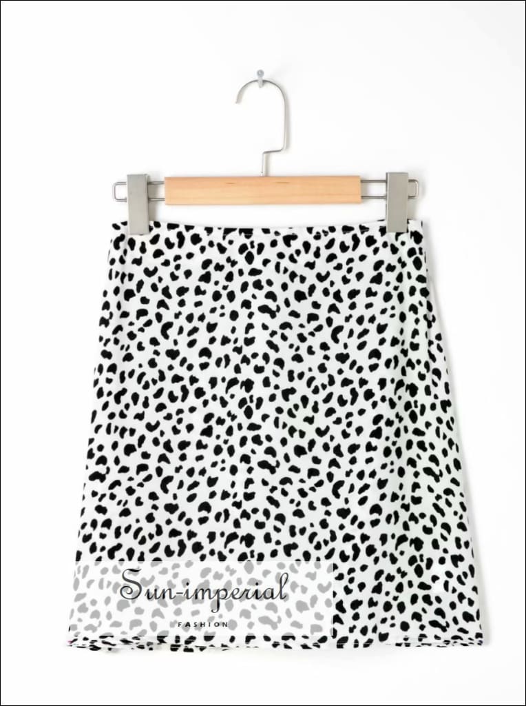 White Cow Print Mini Skirt SUN-IMPERIAL United States