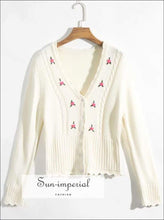 White Floral Knit Cardigan - Sun Imperial (photo 1)