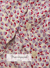 White Heart Print V-neck Short Puff Sleeve Wrap Mini Dress vintage style SUN-IMPERIAL United States