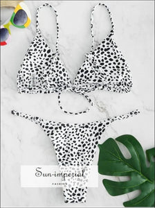 White Leopard Padded Bikini Brazilian Cut Swimsuit