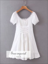White Milkmade Lace front Dress Short Sleeve SUN-IMPERIAL United States