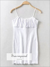White Ruched Bust Mini Cami Dress Bodycon Fit