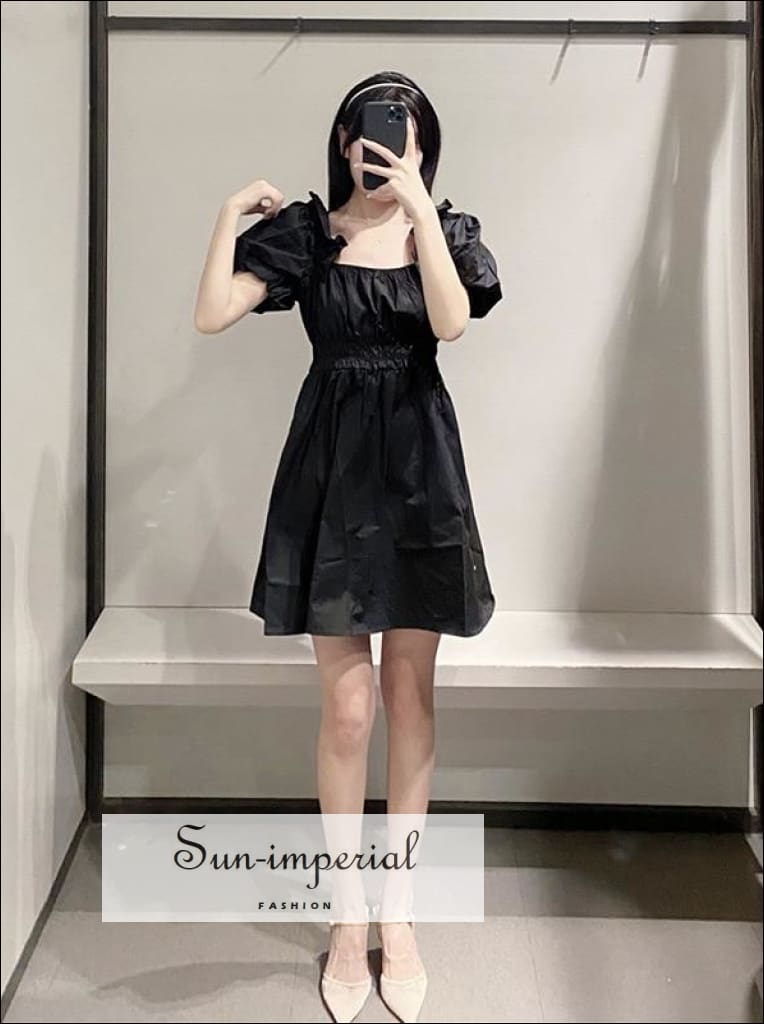 【BOHEMSEO】 RUFFLE MINI DRESS, BLACK 617YkPxUy6L._SY350_QL65_.jpg