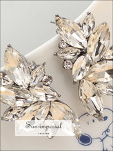 White/pink Glass Rhinestone Fashion Earring Women Fashion Jewelry Gems Stud for Women