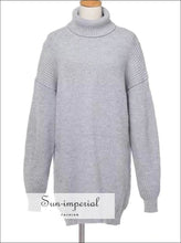 Winter Turtleneck Knitted Sweater Women Casual Loose Long Sweater Pullover Female Oversize Pull Knit
