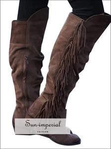 Women Cowboy Boots Vintage Knee High Long Booties SUN-IMPERIAL United States