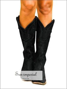 Women Cowboy Boots Vintage Knee High Long Booties SUN-IMPERIAL United States