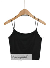 Women Double thin Straps Cami Tank top Basic style, casual chick sexy harajuku sporty style Sun-Imperial United States