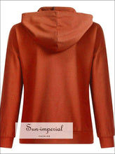 Women Fashion Solid Color Button Long-sleeved Hooded Sweater Loose Casual Warm Pocket Sweatshirt