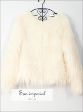 Women Faux Fur Coat Fluffy Warm Long Sleeve Outerwear