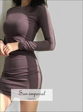 Women Fitted Long Sleeve Mini Dress Jersey BASIC SUN-IMPERIAL United States