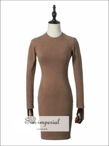 Women Fitted Long Sleeve Mini Dress Jersey BASIC SUN-IMPERIAL United States