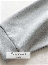 Women Grey Long Sleeve Chic Drawstring Pullover Crop top Sweatshirt with Zipper Upper detail Basic style, casual harajuku Sweatshirt, Preppy