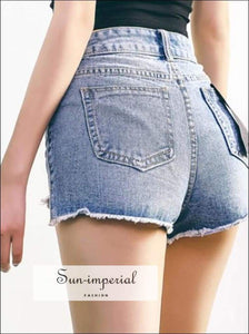 Women High Waist Jeans Shorts Denim Shorts