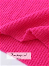 Women Hot Pink Oversized Turtleneck Loose Pullovers Jumper Soft Warm Sweater Basic style, bohemian boho casual harajuku style SUN-IMPERIAL 