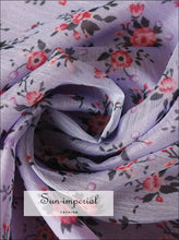 Women Lilac Floral Wrap Dress Summer Elegant Flare Sleeve Boho Print Mini Asymmetrical V Neck dress, flare sleeve, floral print, flower 