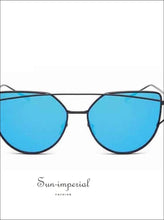 Women Luxury Cat Eye Sunglasses Mirror Flat Rose Gold Vintage Cateye Ladies Sun Glasses SUN-IMPERIAL United States
