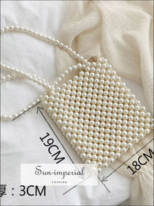 Women Mini Pearl Beaded Bag Party Shoulder Sun-Imperial United States