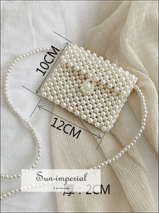 Women Mini Pearl Beaded Bag Party Shoulder Sun-Imperial United States