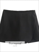 Women Mini Wrap Skirt Shorts With Curve Split Detail casual style, chick sexy harajuku Preppy Style Clothes, PUNK STYLE Sun-Imperial United