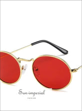Women Oval Sunglasses Luxury Vintage Metal Sun Glasses Mirror Uv400 SUN-IMPERIAL United States