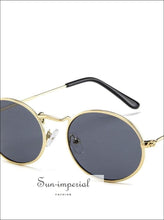 Women Oval Sunglasses Luxury Vintage Metal Sun Glasses Mirror Uv400 SUN-IMPERIAL United States
