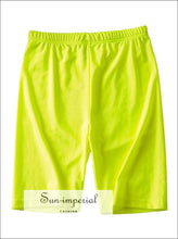Women Pearly Legging Shorts High Waist Cycling Shorts Fluorescence Color Shorts