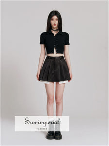 Women Pleated Mini Skirt With Pepping Underpants Basic style, casual chick sexy harajuku Preppy Style Clothes Sun-Imperial United States
