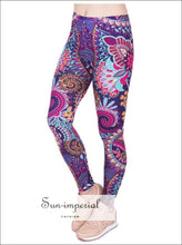Women Printed Yoga Fitness Leggings Gym Stretch Sports Pants Athletic SUN-IMPERIAL United States