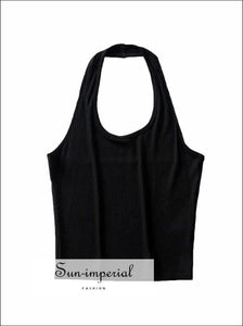 Women Ribbed Crop top with Halter SUN-IMPERIAL United States