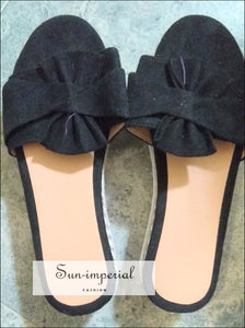 Women Sandals Mid Heels Wedge Bow Tie Slippers vintage style SUN-IMPERIAL United States