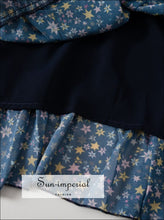 Women Sheer Pleated Long Sleeve Buttoned Mini Dress with Colorful Stars Print and Turn-down Collar bohemian style, boho casual harajuku 