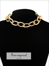 Women Silver and Gold Gothic Chunky Chain Choker Necklace SUN-IMPERIAL United States