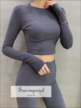 Women Slim Long Sleeve Fit Crop Tee SUN-IMPERIAL United States