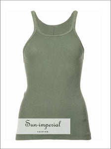 Women Slinky Straps Ribbed Tank Casual Tank top