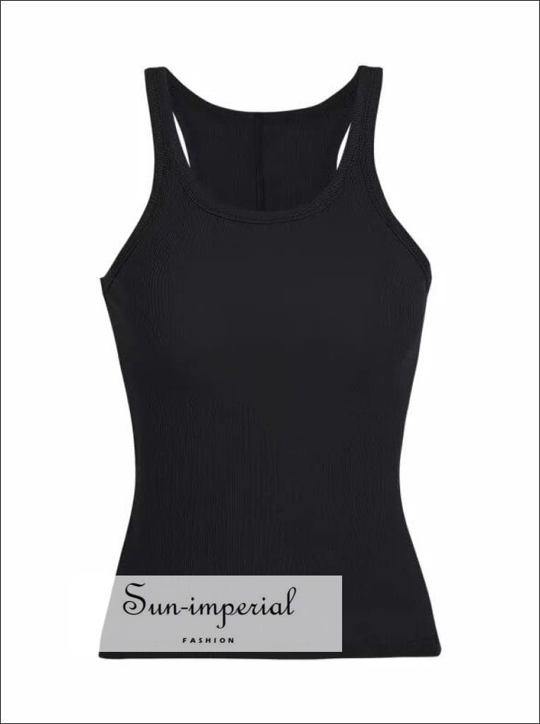 Women Slinky Straps Ribbed Tank Casual Tank top