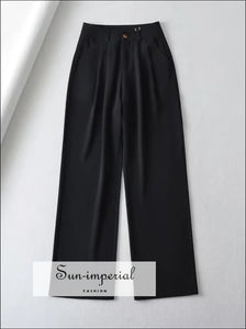 Women Slouchy Pleat Details Tailored Trouser Basic style, casual harajuku PUNK STYLE, street style Sun-Imperial United States