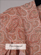Women Soft Pink Printed V-neck Half Sleeve Mini Dress with Ruffles detail bohemian style, boho elegant pink mini dress short sleeve, Unique 
