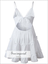 Women White Sleeveless Lace Backless Beach Dress Sun-Imperial United States